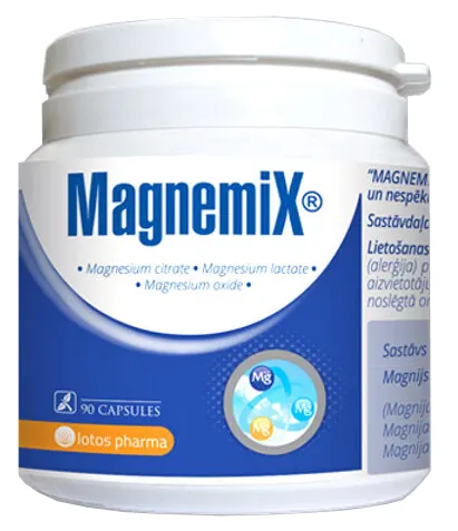 Produktas MAGNEMIX Magnis kapsulės, 90 vnt. Paveikslėlis