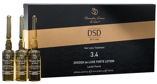 Produktas DSD De Luxe Dixidox Forte 3.4 skirtas mažinti plaukų slinkimą, ampulės, 10 vnt. Paveikslėlis