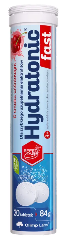 Produktas OLIMP LABS Hydratonic Fast 3+ Cherry šnypščiosios tabletės, 20 vnt. Paveikslėlis