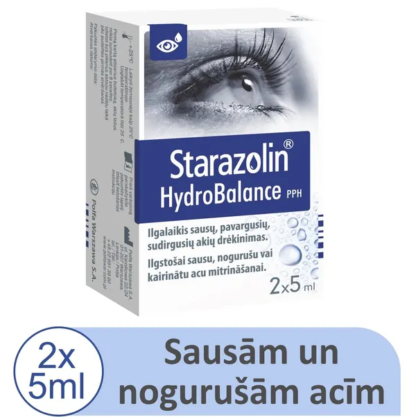 Produktas STARAZOLIN   HydroBalance, sausoms ir pavargusioms akims akių lašai, 2 vnt. Paveikslėlis