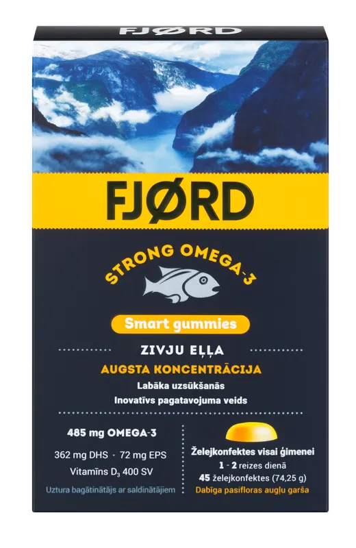 Produktas FJORD Omega-3  kramtomosios pastilės, 45 vnt. Paveikslėlis