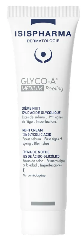 Produktas ISISPHARMA  Glyco-A MEDIUM Peeling 12 % šveičiantis naktinis šveitiklis, 30 ml Paveikslėlis