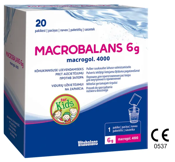 Produktas MACROBALANS 6 g milteliai geriamajam tirpalui, 20 vnt. Paveikslėlis