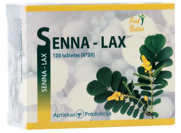 Produktas APTIEKAS PRODUKCIJA Senna-Lax tabletės, 120 vnt. Paveikslėlis