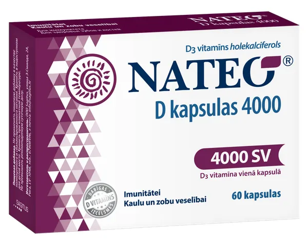 Produktas NATEO kapsulės, 60 vnt. Paveikslėlis