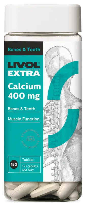 Produktas LIVOL  Extra Calcium 400 Mg tabletės, 180 vnt. Paveikslėlis