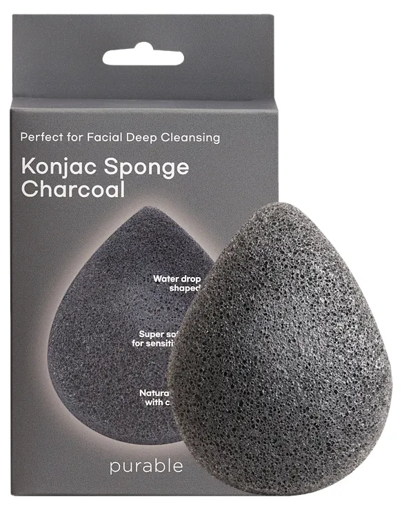 Produktas PURABLE Konjac Sponge - Charcoal valomoji kempinėlė, 1 vnt. Paveikslėlis