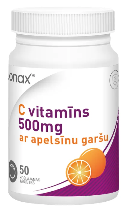 Produktas JONAX C vitaminas su apelsinų skoniu tabletės, 50 vnt. Paveikslėlis