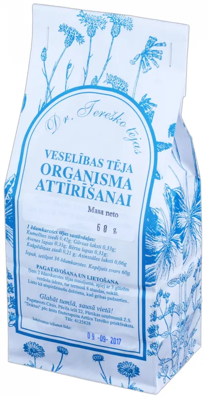 Produktas DR.TEREŠKO organizmo valymui ir virškinimo komfortui palaikyti biri arbata, 60 g Paveikslėlis