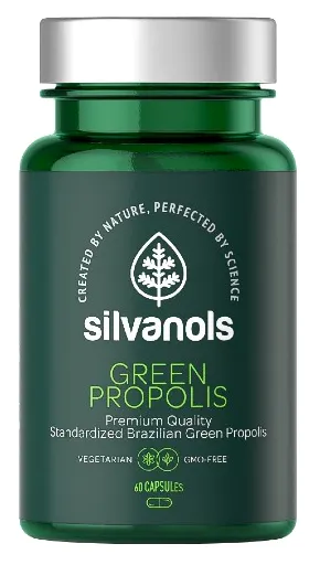 Produktas SILVANOLS  PREMIUM Green propolis kapsulės, 60 vnt. Paveikslėlis