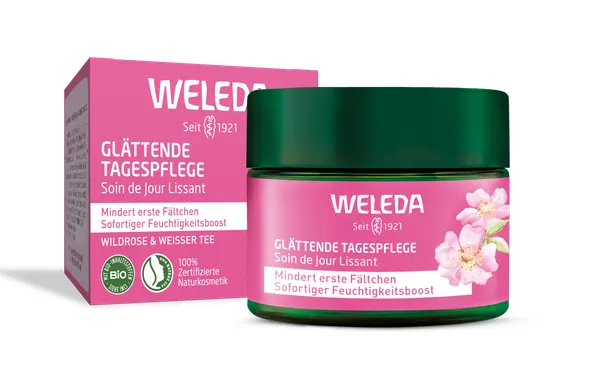 Produktas WELEDA Wild Rose & White Tea Smoothing Day veido kremas, 40 ml Paveikslėlis