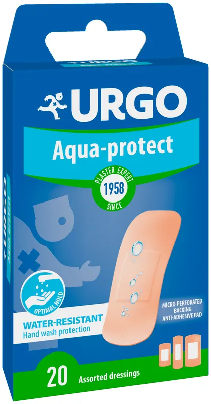 Produktas URGO  Aqua-protect nepralaidus vandeniui tvarstis, 20 vnt. Paveikslėlis