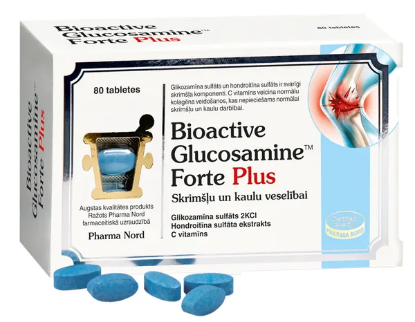 Produktas BIOACTIVE Bioactive Glucosamine Forte Plus tabletės, 80 vnt. Paveikslėlis