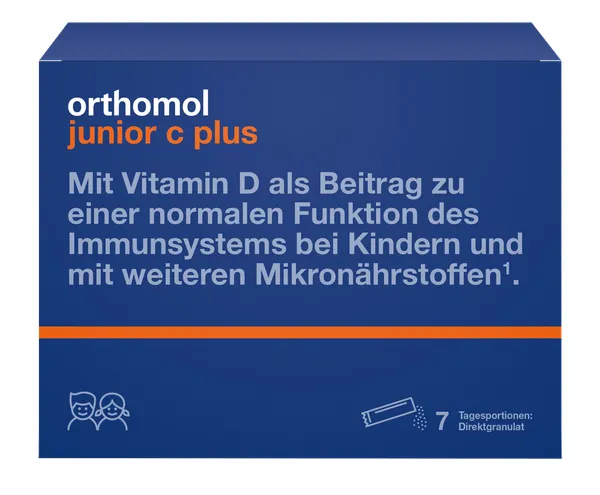 Produktas ORTHOMOL Junior C Plus paketėliai, 7 vnt. Paveikslėlis