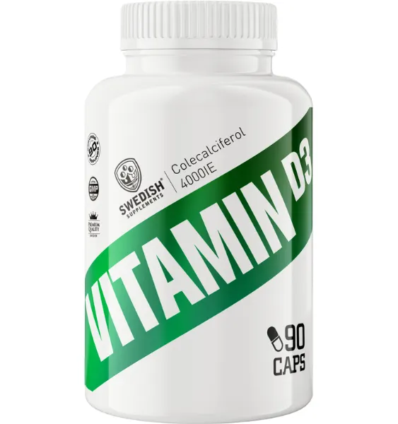 Produktas SWEDISH SUPPLEMENTS Vitamin D3 4000 IU kapsulės, 90 vnt. Paveikslėlis