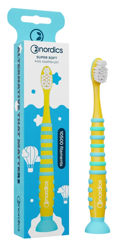 Produktas NORDICS  Vaikams Rocket Yellow dantų šepetėlis, 1 vnt. Paveikslėlis