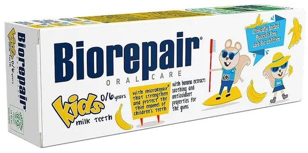 Produktas BIOREPAIR Kids (bananų, 0–6 m.) dantų pasta, 50 ml Paveikslėlis