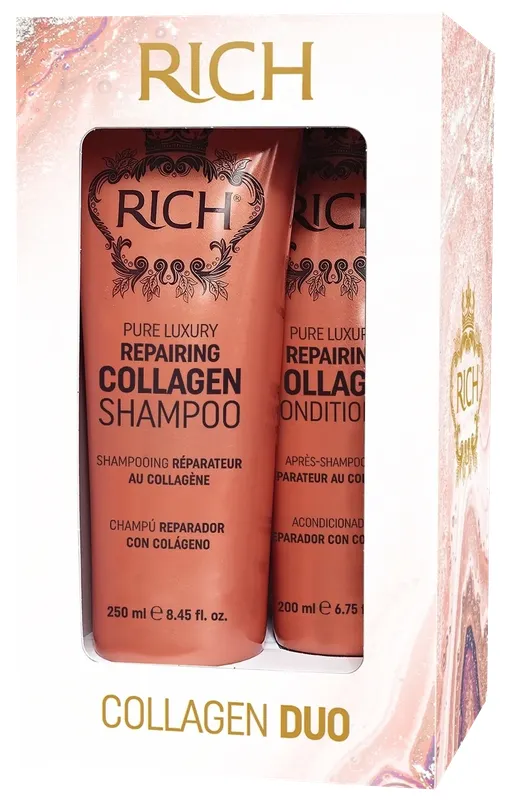 Produktas RICH Repairing Collagen (250+250 ml) plaukų priežiūros rinkinys, 1 vnt. Paveikslėlis