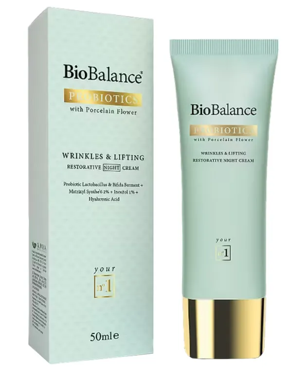 Produktas BIOBALANCE Probiotics nakčiai skirtas veido kremas, 50 ml Paveikslėlis