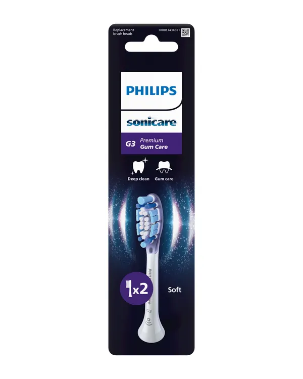 Produktas PHILIPS Sonicare Prem.Gum Care (baltas) elektrinių dantų šepetėlių galvutės, 2 vnt. Paveikslėlis