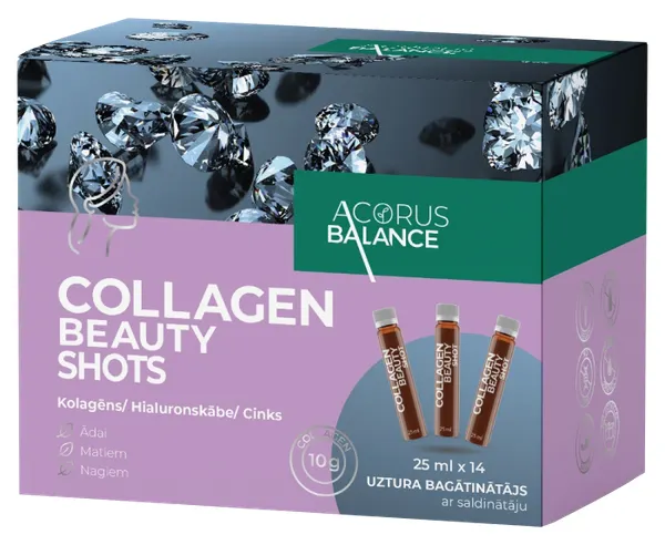 Produktas ACORUS BALANCE Collagen Beauty Shots 25 ml ampulės, 14 vnt. Paveikslėlis