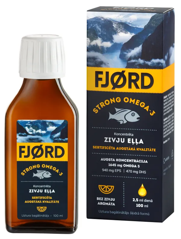 Produktas FJORD Omega-3 žuvų taukai, 100 ml Paveikslėlis
