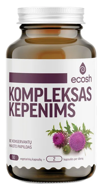 Produktas ECOSH kompleksas kepenims kapsulės, 90 vnt. Paveikslėlis