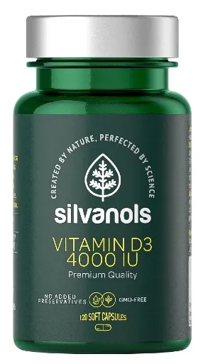 Produktas SILVANOLS Vitamin D3 4000 IU kapsulės, 120 vnt. Paveikslėlis