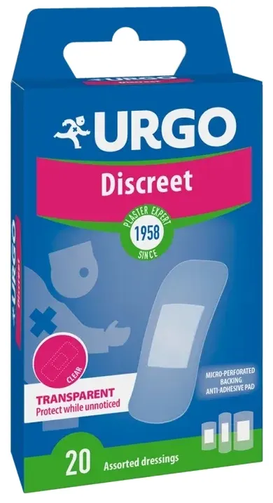 Produktas URGO  Discreet discrete tvarstis, 20 vnt. Paveikslėlis