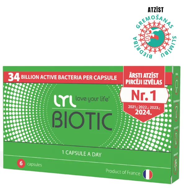 Produktas LYL BIOTIC kapsulės, 6 vnt. Paveikslėlis