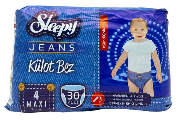 Produktas SLEEPY Jeans Pants Maxi Nr.4 sauskelnės, 30 vnt. Paveikslėlis