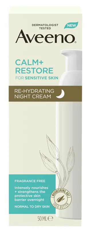 Produktas AVEENO Calm+Restore Re-Hydrating Night veido kremas, 50 ml Paveikslėlis