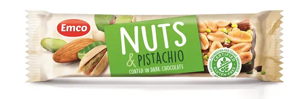 Produktas EMCO Nuts & Pistachio batonėlis, 35 g Paveikslėlis
