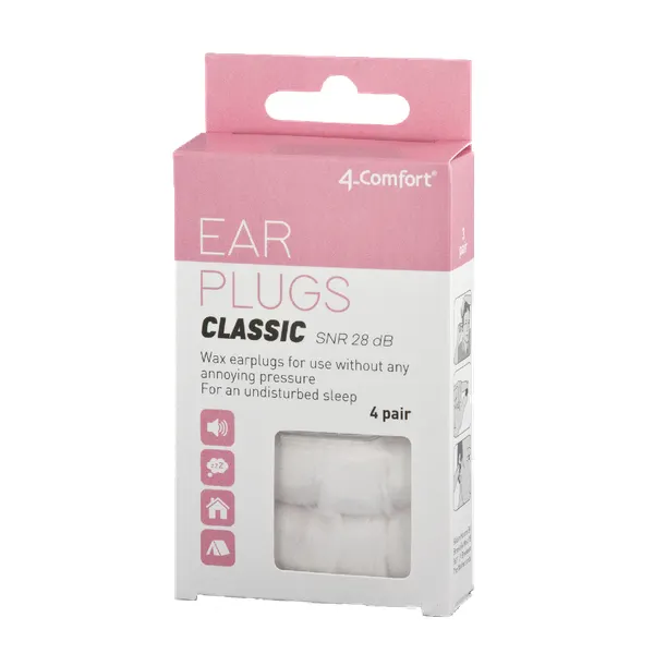 Produktas 4-COMFORT Classic (vaškinių) ausų kamštukai, 8 vnt. Paveikslėlis