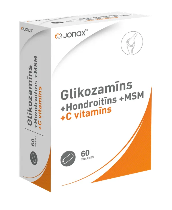 Produktas JONAX Glucosamin + Chondroitin + MSM + C vitaminas tabletės, 60 vnt. Paveikslėlis