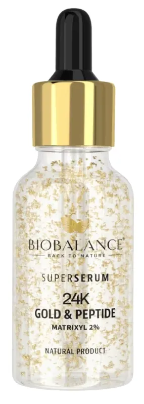 Produktas BIOBALANCE 24K Gold & Peptide Super, praturtintas aukso dalelėmis serumas, 30 ml Paveikslėlis
