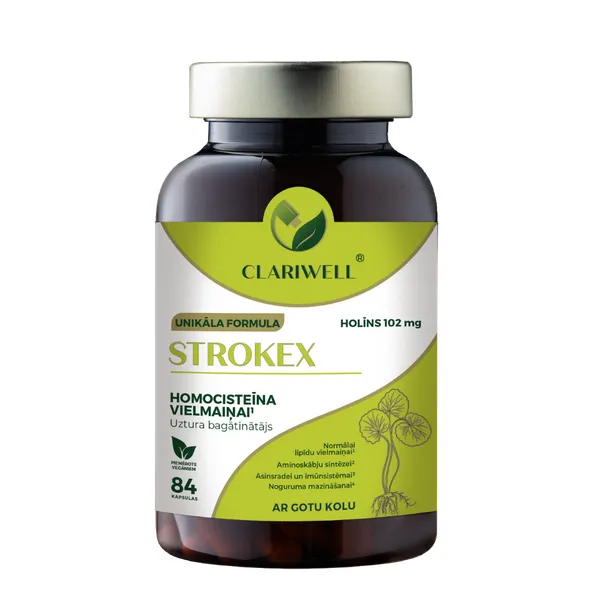 Produktas CLARIWELL Strokex širdies funkcijai ir kraujagyslėms kapsulės, 84 vnt. Paveikslėlis