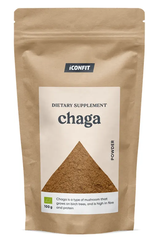 Produktas ICONFIT ekologiški čaga milteliai, 100 g Paveikslėlis