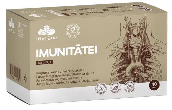 Produktas NATĒJA imuninei sistemai palaikyti arbatos maišeliai, 20 vnt. Paveikslėlis