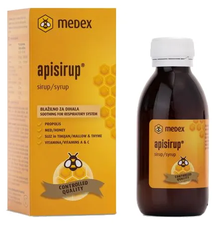 Produktas MEDEX Apisirup, kvėpavimo takų funkcijai palaikyti sirupas, 1 vnt. Paveikslėlis