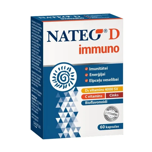 Produktas NATEO D immuno SV4000 kapsulės, 60 vnt. Paveikslėlis