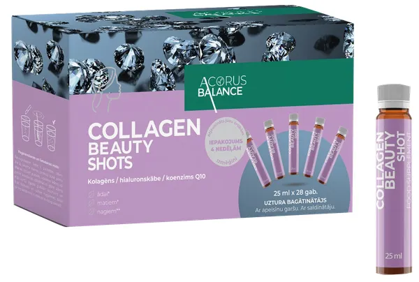 Produktas ACORUS BALANCE Collagen Beauty Shots, apelsinų skonio, 25 ml ampulės, 28 ml Paveikslėlis