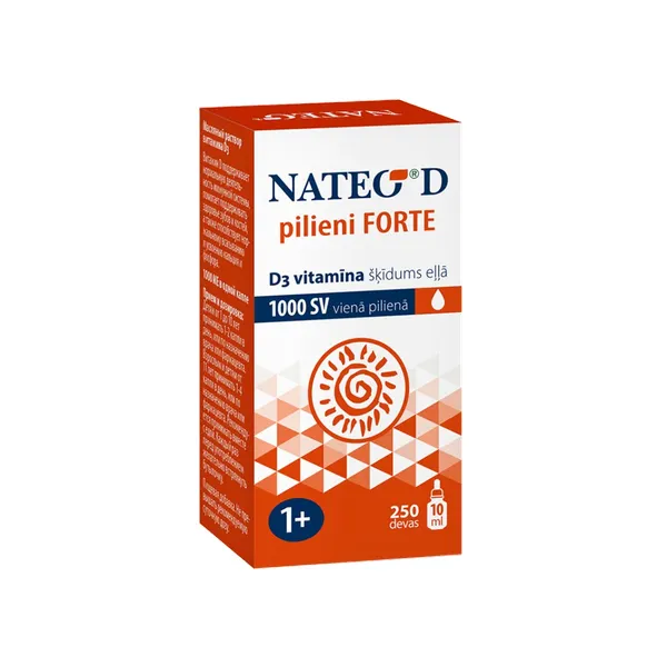 Produktas NATEO D Forte 1000 SV imunitetui ir kaulams lašai, 10 ml Paveikslėlis
