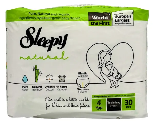 Produktas SLEEPY Natural Pants Maxi Nr.4 sauskelnės, 40 vnt. Paveikslėlis