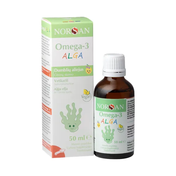 Produktas NORSAN Omega-3 Alga, citrinų skonio aliejus, 50 ml Paveikslėlis