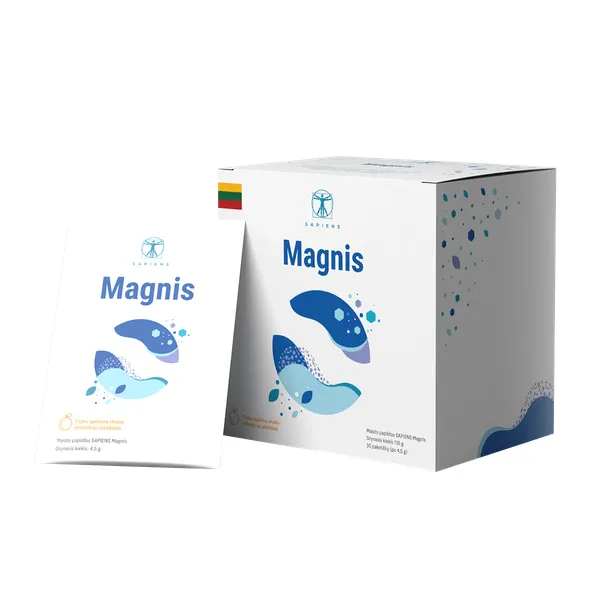 Produktas SAPIENS Magnesium tirpūs milteliai, 30 vnt. Paveikslėlis