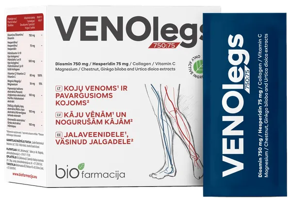 Produktas BIOFARMACIJA VENOlegs paketėliai, 28 vnt. Paveikslėlis