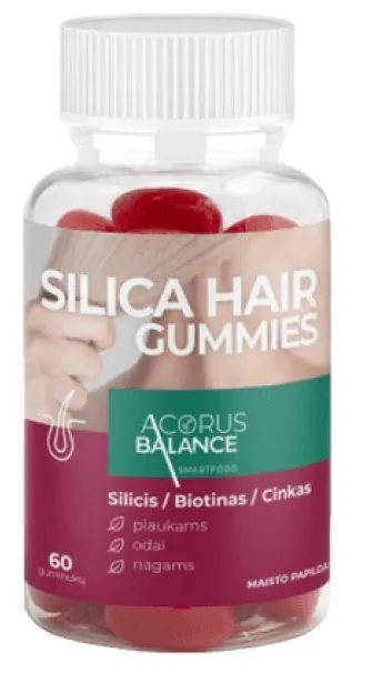 Produktas ACORUS BALANCE Silica hair Gummies (2,5 g) guminukai, 60 vnt. Paveikslėlis