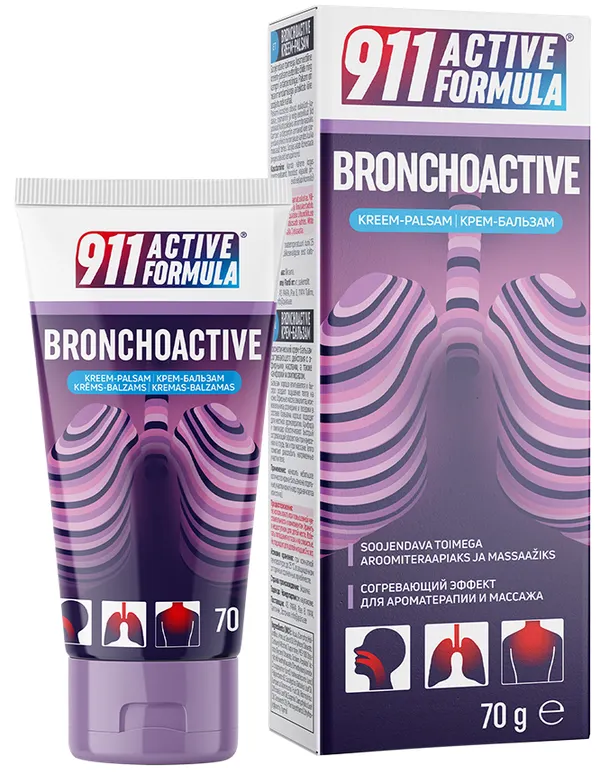 Produktas 911 Active Formula Bronchoactive kremas-balzamas, 70 g Paveikslėlis