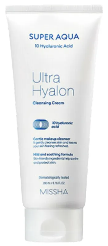 Produktas MISSHA Super Aqua Ultra su hialurono rūgštimi valomasis kremas, 200 ml Paveikslėlis